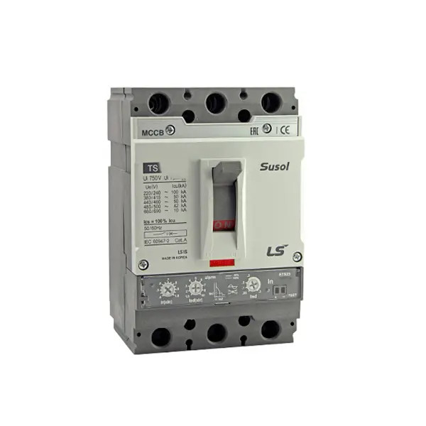 کلید اتوماتیک کامپکت (سوسل) 250 آمپر LS قابل تنظیم حرارتی-مغناطیسی 50KA
